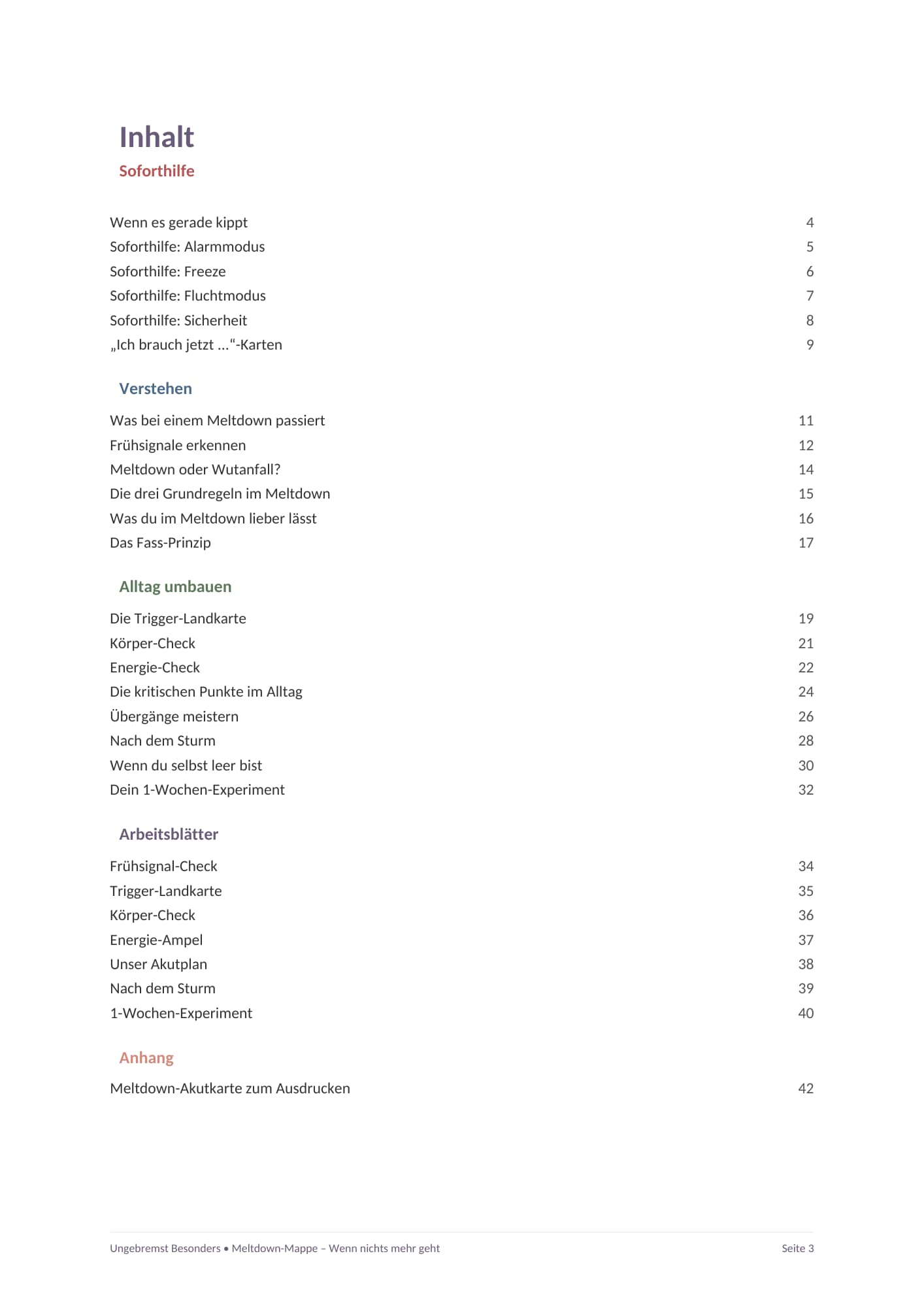 Meltdown-Mappe für Familien: Material zur Einordnung von Eskalationen und Überforderung