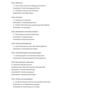2 Inhaltsverzeichnis der Schul- und Kita-Mappe mit Arbeitsblättern zu Kipppunkt, Schulbelastung, Schutzabsprachen und Gesprächsvorbereitung