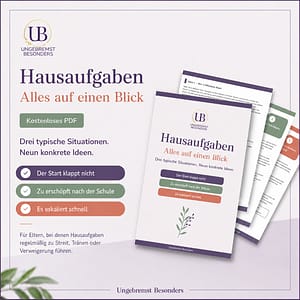 Kostenloses PDF „Hausaufgaben - Alles auf einen Blick“ mit drei typischen Hausaufgaben-Situationen und neun konkreten Ideen